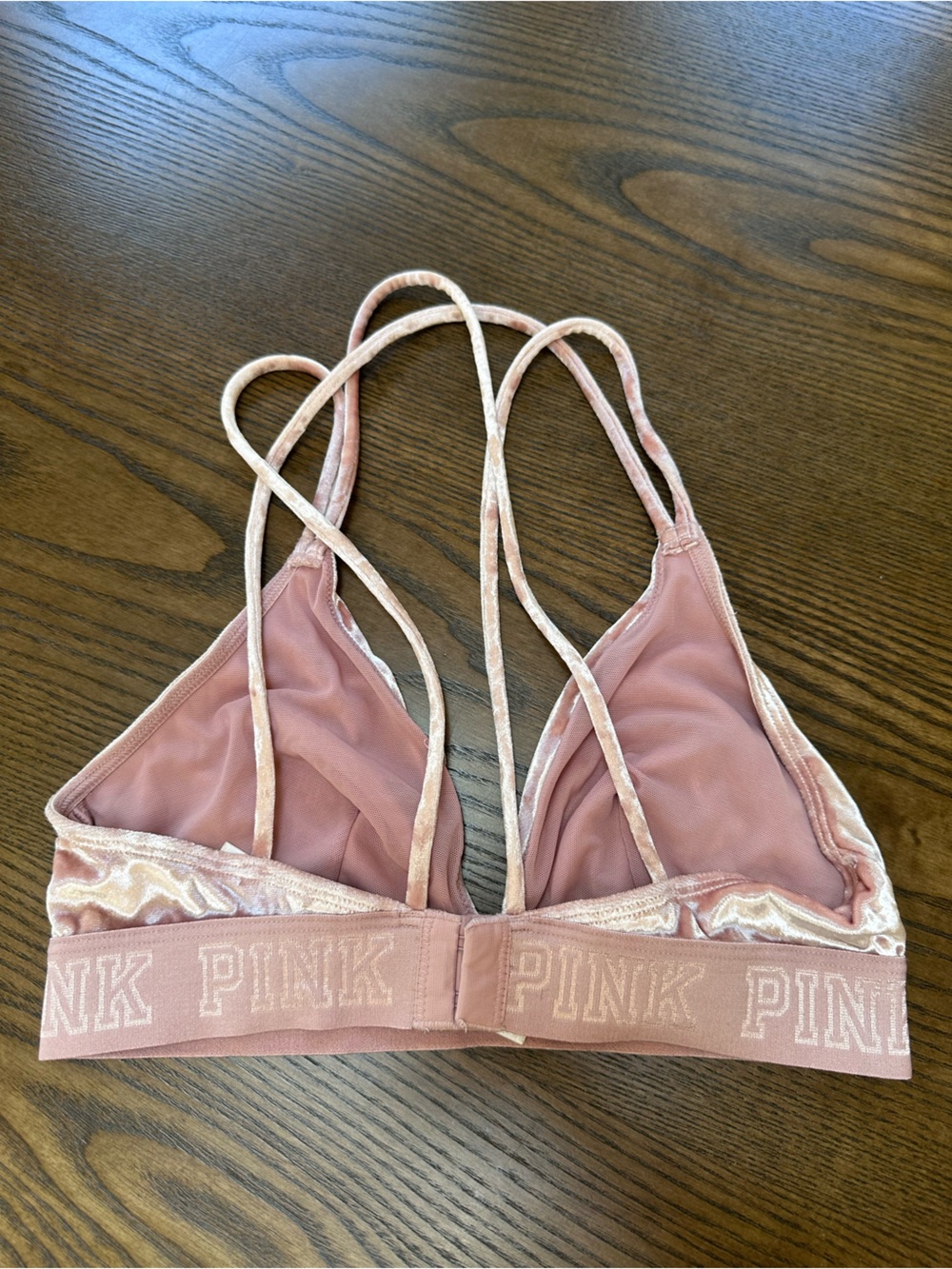 PINK Victoria's Secret Dusty Rose Velvet Strappy Bikini - Picture 2 of 2
